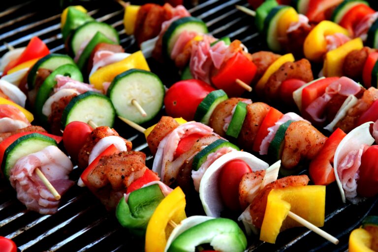 Skewers on a BBQ